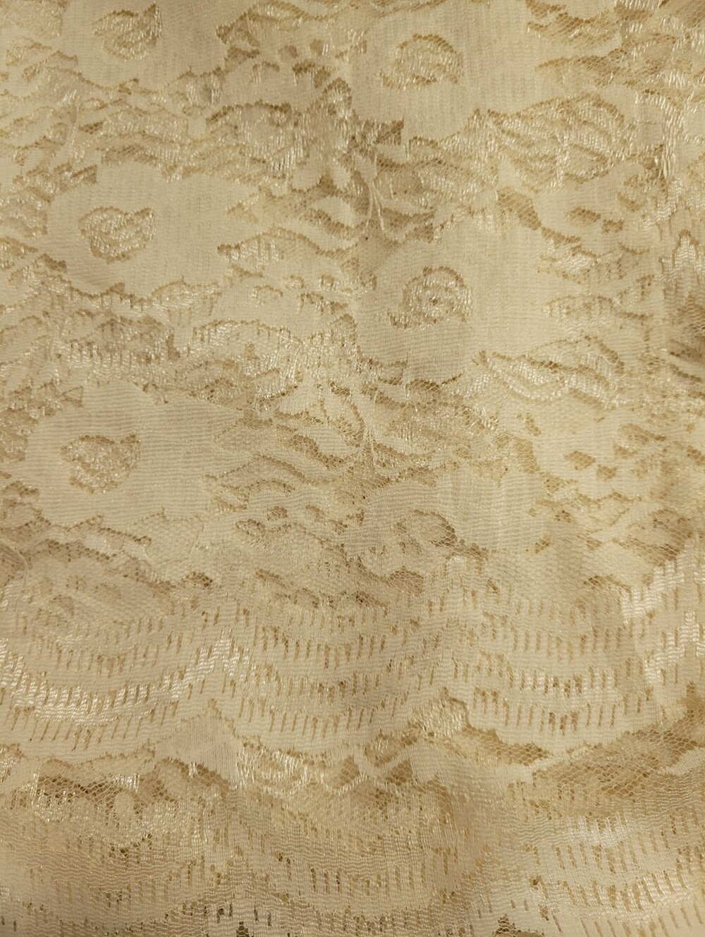 Ivory Lace Fabric Scalloped Edges 60" X 4 Yards (1232)